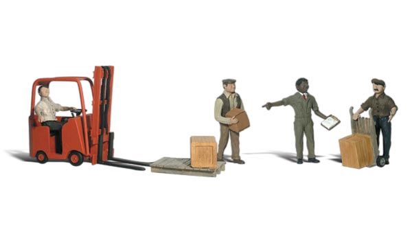 WOODLAND SCENICS A2192 WORKERS WITH FORKLIFE- N SCALE
