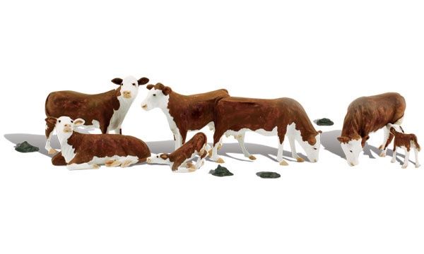 WOODLAND SCENICS A2144 HEREFORD COWS- N SCALE
