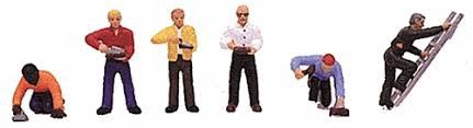 Model Power 1368 N Scale Masons &amp; Bricklayers Figures (Set of 9)