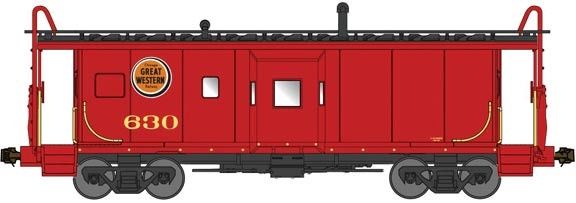 Bluford Shops 42121 N Scale Bluford Int. Ph, 2 Bay Window Caboose-Chicago Great Western #630