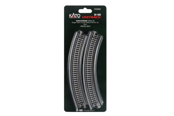 Kato 20-505 N Single Viaduct Curv R249- 45d, (2 ea)