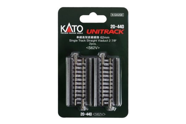 Kato-20-440 N Single Viaduct Straight 62mm (2 ea)