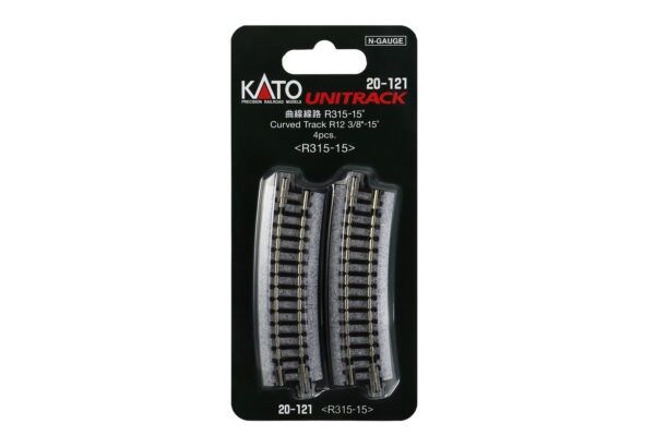 Kato 20-121 N R315-15 Curved Track (4 ea) (12 3/8-15d)