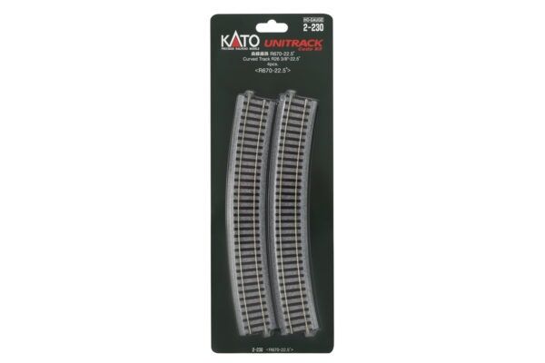 Kato  2-230 H R670 – 22.5 Curve Track, (4 ea)