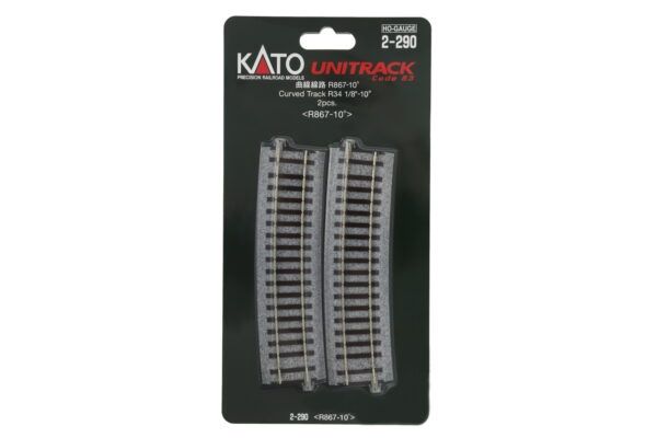 Kato 2-290 H R867 -10 Curve Track (2 ea) 34 1/8″-10 degree)