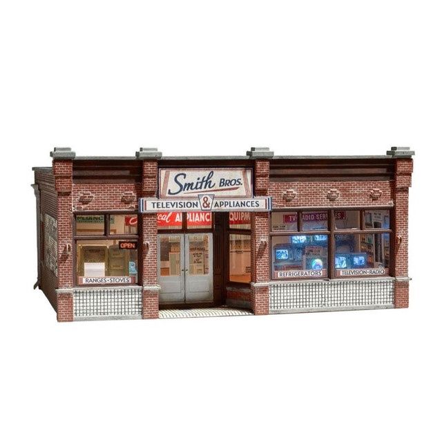 Woodland Scenics BR4959 - Smith Brothers TV &amp; Appliance - Built &amp; Ready Landmark Structure - N Scale