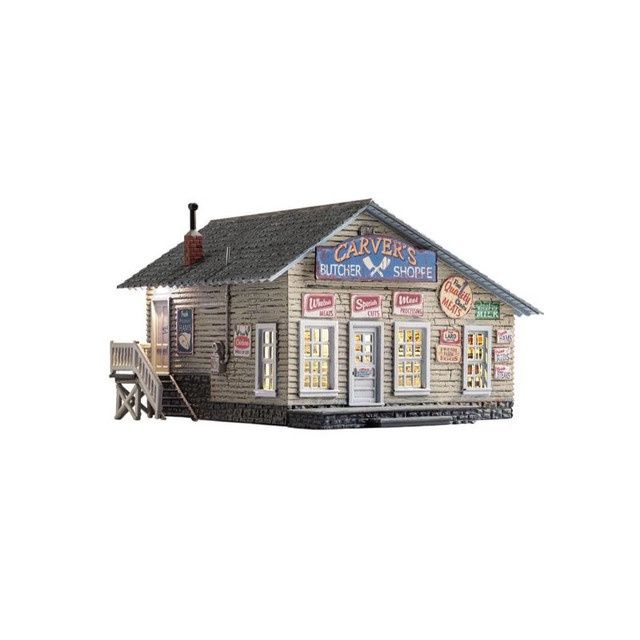 Woodland Scenics BR4958 - Carver's Butcher Shoppe - Built &amp; Ready Landmark Structure - N Scale