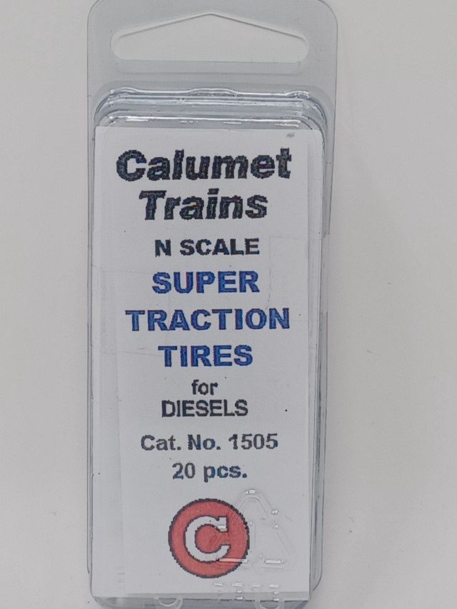 Calumet Trains 1505 - Vinyl Super Traction Tire -- Diesel pkg(20) - N Scale