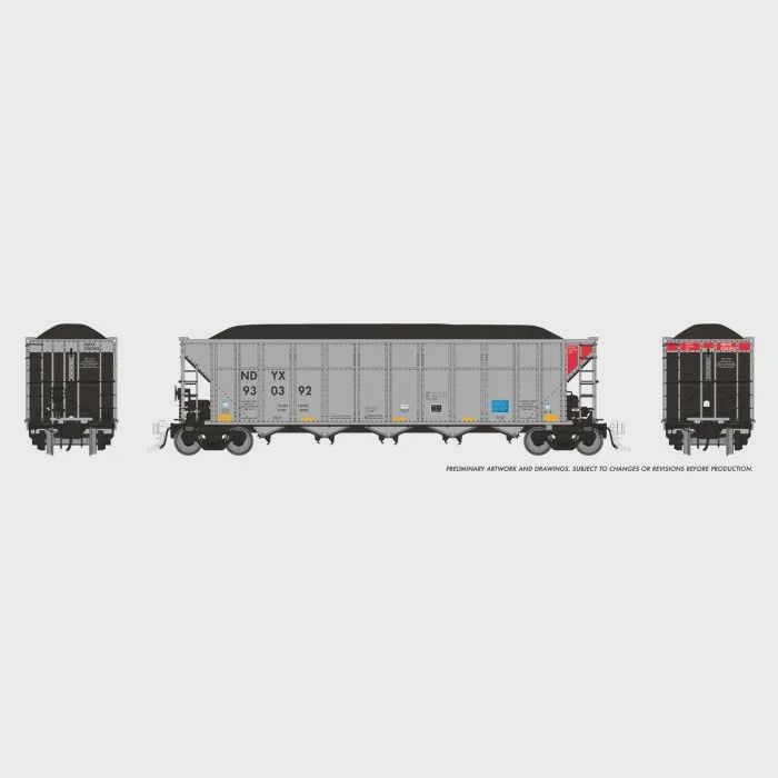 RAPIDO-169054A-HO AutoFlood III Coal Hopper: NDYX: Single Car #3, Road Number: 930475