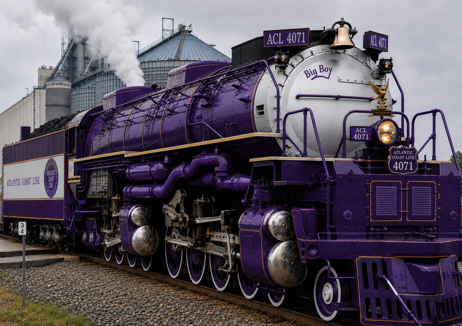 MTH Atlantic Coast Line 4-8-8-4 Big Boy Steam Engine #4071 w/ PS3 (Coal Burner)