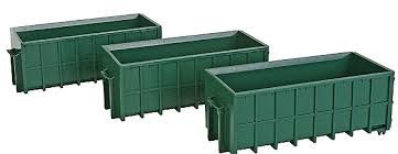 Walthers SceneMaster Part # 949-4100 Large Dumpsters - Assembled -- Green pkg(3)