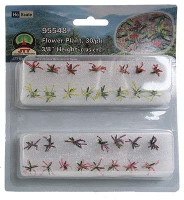JTT 95548 - 3/8" 1cm Tall (red, pink, yellow, purple) pkg(30)