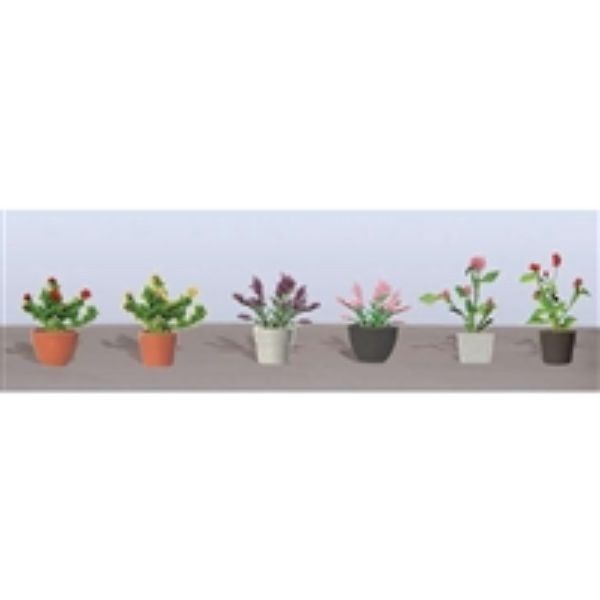 JTT 95565 - Flower Plants Potted Assortment: #1 - 6/pk - HO Scale