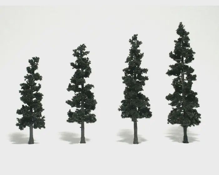 WOODLAND SCENICS TR1561 4 PINE TREES (CONIFER GREEN)