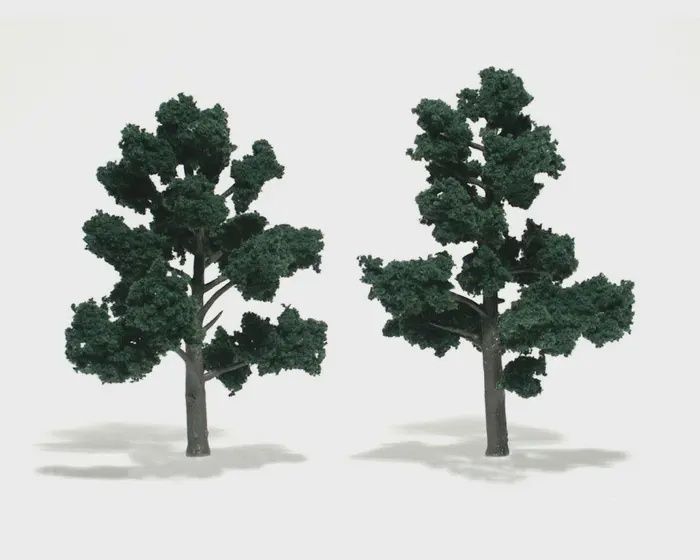 WOODLAND SCENICS TR1514 2 DECIDUOUS TREES (DARK GREEN)