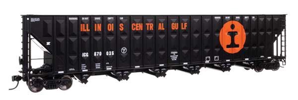 Walthers-73' Greenville 7,000 Cubic Foot Wood Chip Hopper - Ready to Run -- Illinois Central Gulf, Road Number: 870035