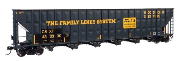 Walthers-73' Greenville 7,000 Cubic Foot Wood Chip Hopper - Ready to Run -- CSX (Patched Family Lines L&amp;N/FLS), Road Number: 433330