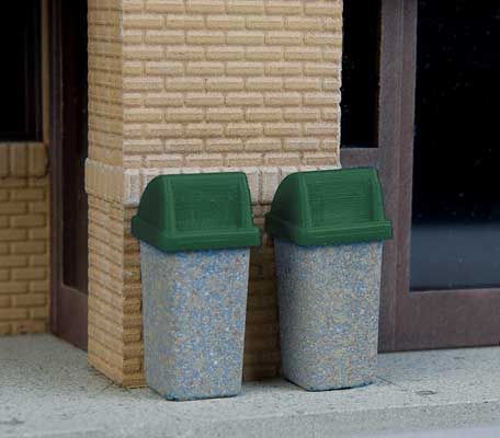 Walthers SceneMaster 949-4174 - Modern Trash Cans (24 pcs) - HO Scale