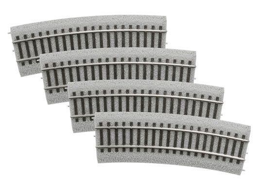 Lionel 8768064 HO Scale 20" Radius Half Curve MagneLock Track (Pack of 4)
