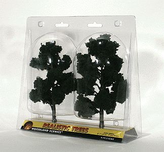 Woodland Scenics 785-1517 Ready-Made "Realistic Trees" - Deciduous - 6 to 7" 15.2 to 17.8cm pkg(2), Dark Green
