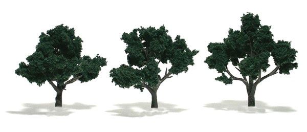 Woodland Scenics TR1508 3 Deciduous Trees (Dark Green)