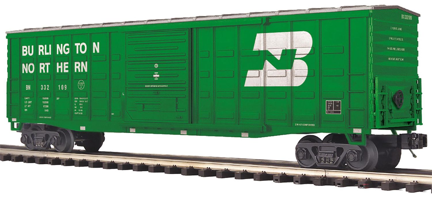 MTH 20-99480 - O Scale -  50’ Waffle Box Car - Burlington Northern, Road Number: 332140
