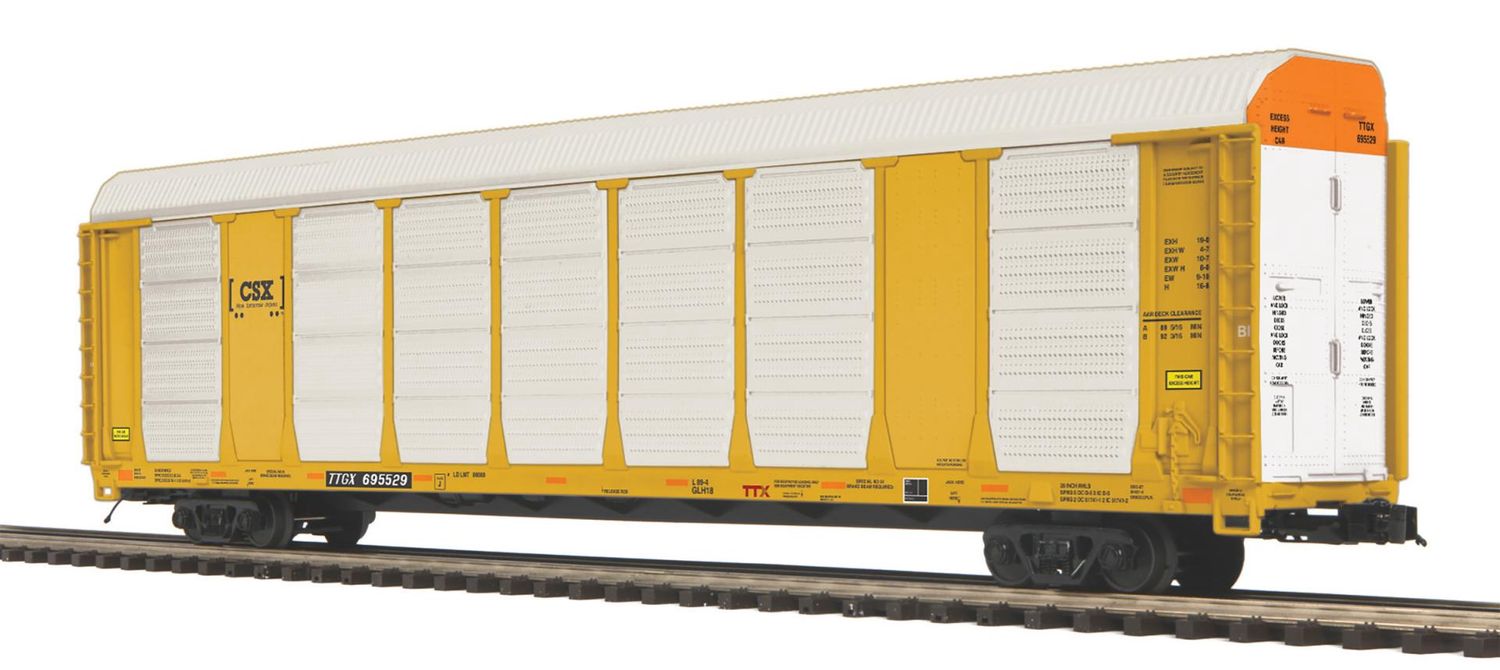 MTH 20-95818 -  O Scale - Corrugated Auto Carrier - CSX, Road Number: 695529