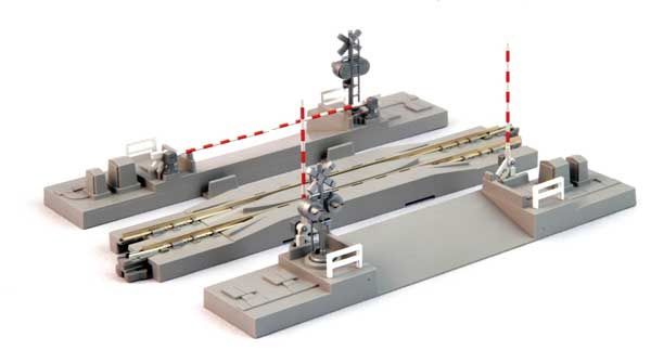 Kato N 20-027-1 Unitrack Crossing Gate and Rerailing Road Crossing Track 124mm 4-7/8" - 1 Piece