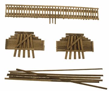 Grand Central Scenery TB11 -N Scale Wood Truss Bridge Parts Deck With Backheads 6"
