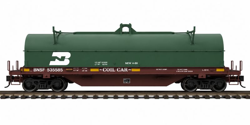 ATLAS O MASTER 42' COIL STEEL CAR BNSF GREEN BN HOOD