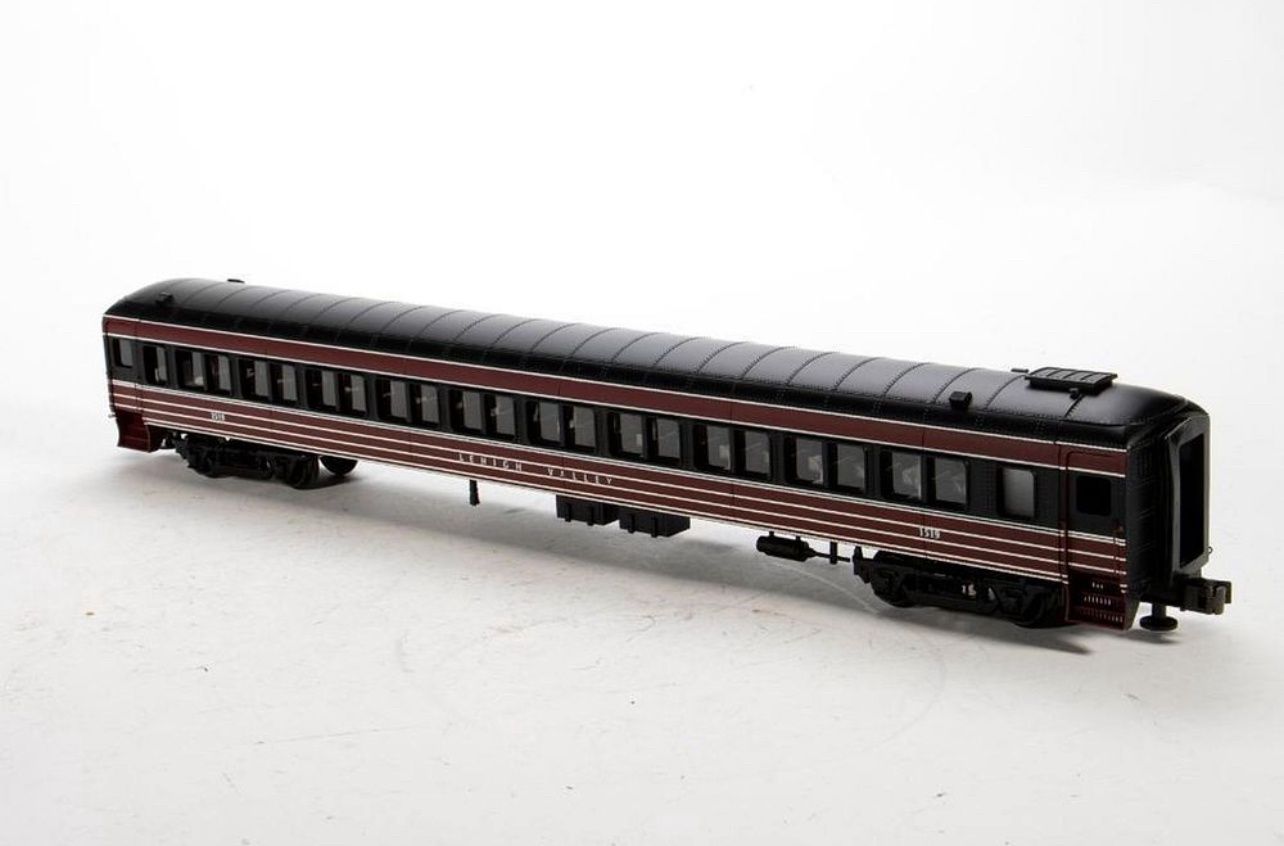 ATLAS O LEHIGH VALLEY "THE JOHN WILKES" TRAINMAN 80' PULLMAN BRADLEY PASSENGER CARS 4 CAR SET