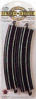 Bachmann 44403 HO 22" Radius Curved E-Z Steel Track on Black Roadbed (4 card)