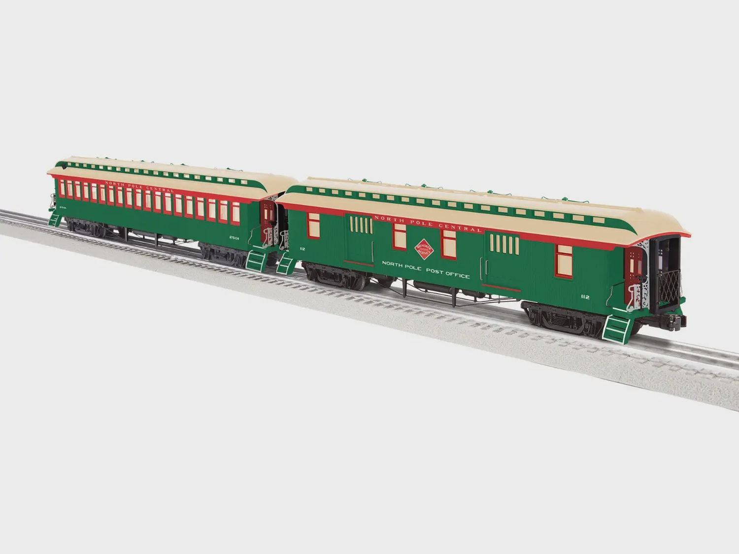 Lionel 2727090 -North Pole Central Wood Passenger Two-Pack A