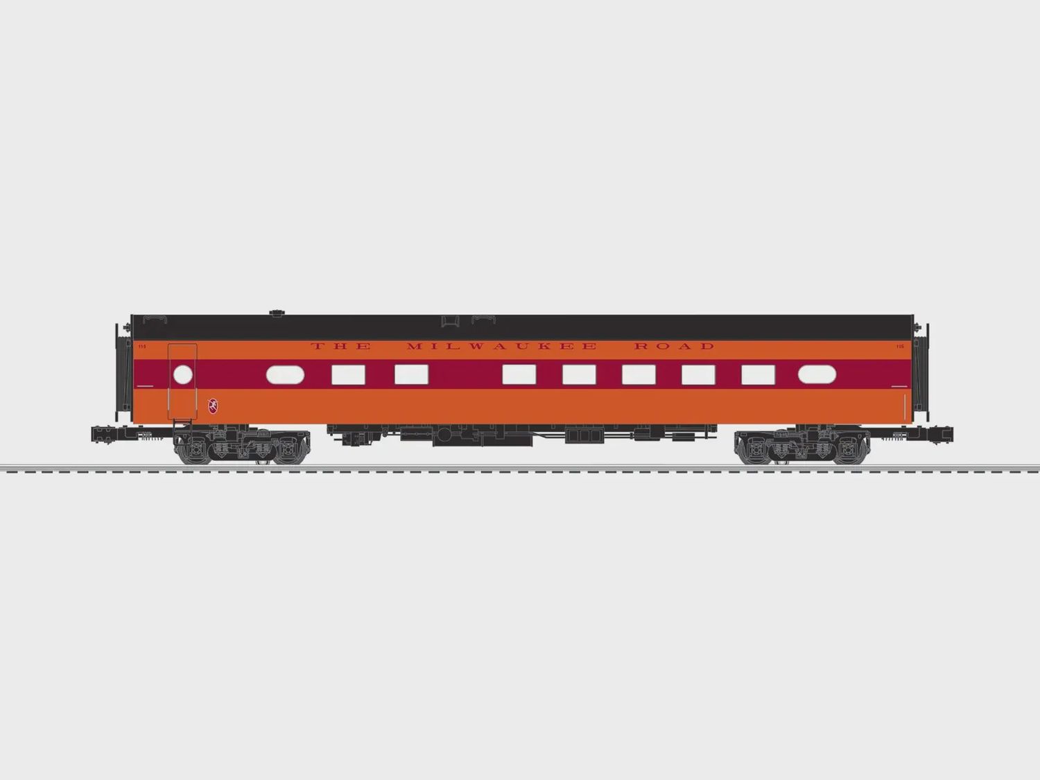 Lionel 2727330 - Milwaukee Road Hiawatha Aluminum SS Diner (orange)