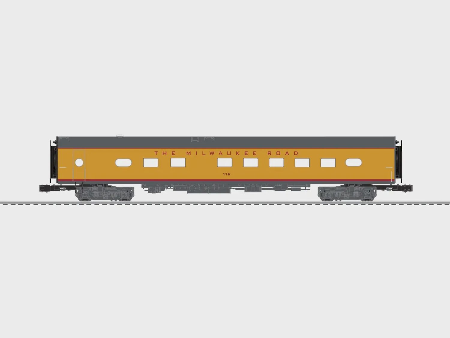 Lionel 2727360 - Milwaukee Road Hiawatha Aluminum SS Diner (yellow)