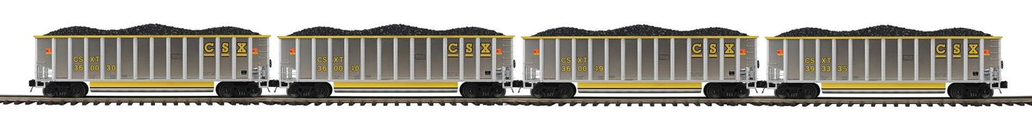 MTH 20-92442 O Scale Premier 4-Car CSX Coalporter Hopper Car Set