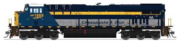 Broadway Limited 9862 - GE ES44AC (Paragon4 Sound/DC/DCC/Smoke) CSX (CSXT) 1869 C&amp;O Heritage