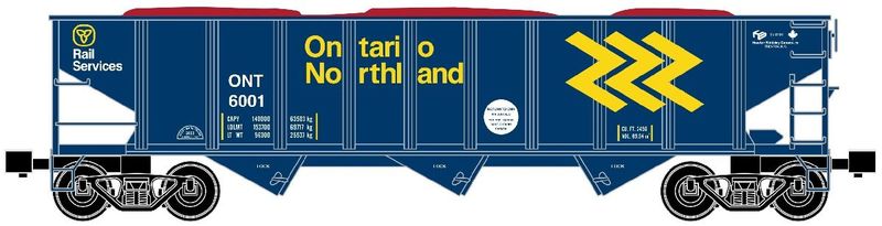 RMT - 6629902 Ontario Northland 70 Ton 3-Bay Hopper Car