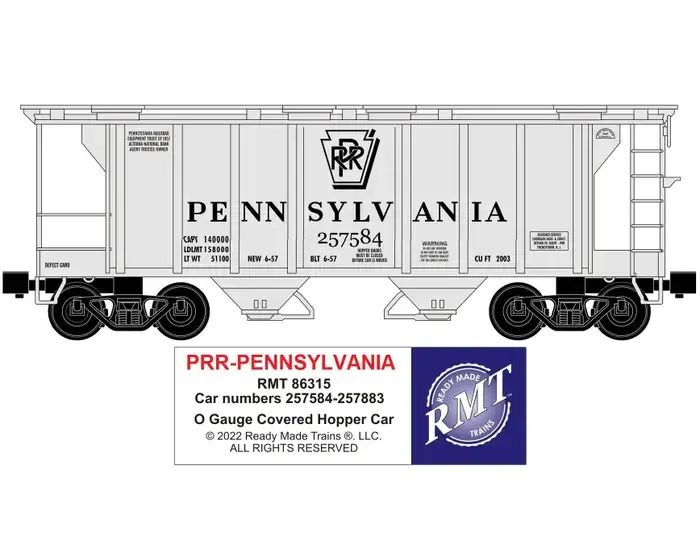 RMT 86315 2 Bay covered Hopper PRR - PENNSYLVANIA