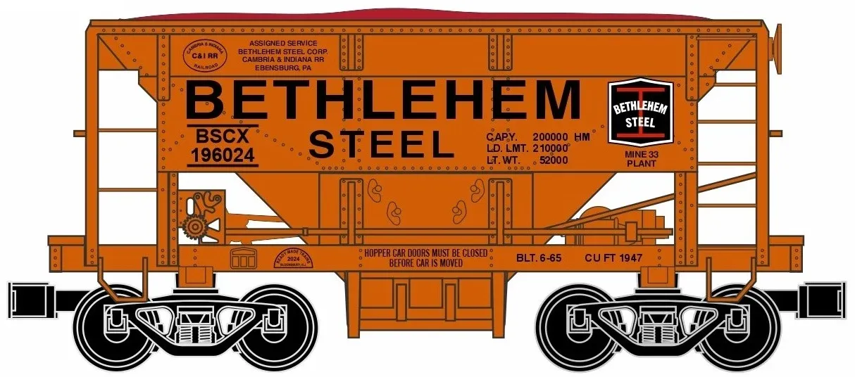 Ready Made Trains (RMT) 96719-7 O Gauge Ore Car - Bethlehem Steel - Ebensburg