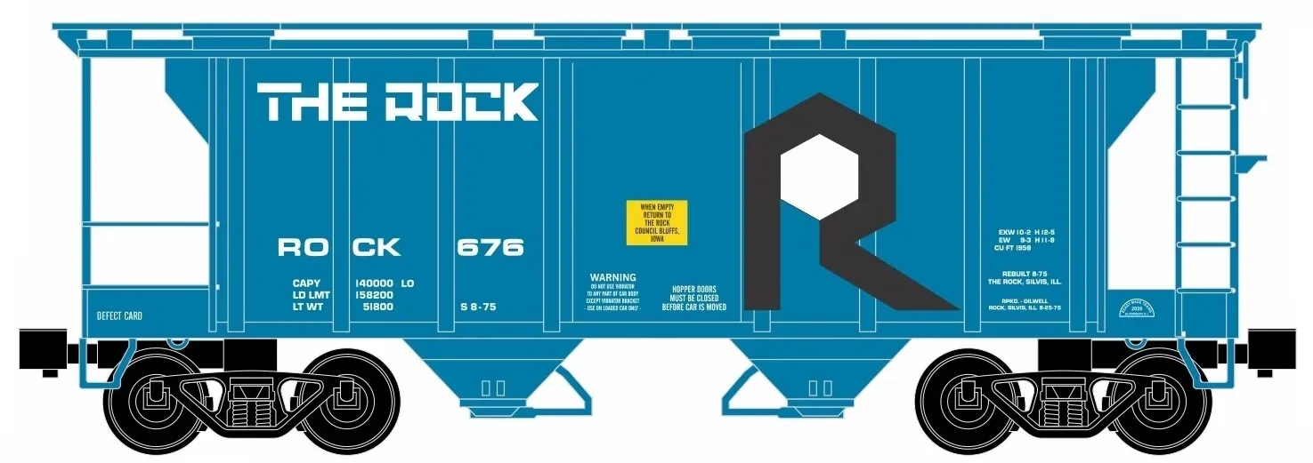 RMT 86340 O Scale 2 Bay Covered Hopper Rock Island