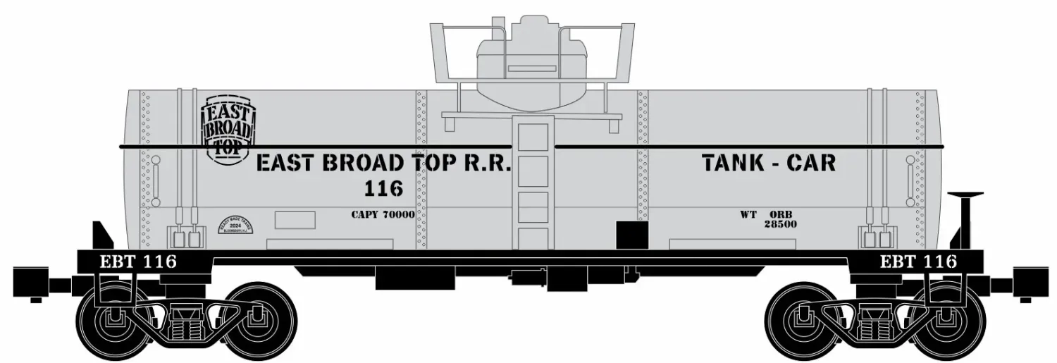 Ready Made Trains (RMT) 9689912 O Gauge Single Dome Tank Car - East Broad Top EBT