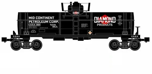 Ready Made Trains (RMT) 96899159 O Gauge Single Dome Tank Car - Diamond Products Mid-Continent Oil
