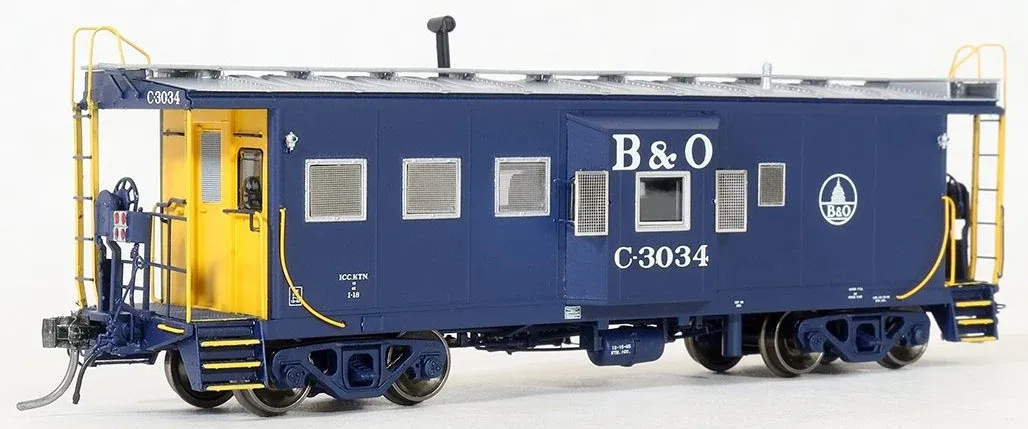 Tangent 60021-01 - Baltimore &amp; Ohio (B&amp;O) "Original Blue 1965 w/ Screens ICC B&amp;O I-18 Steel Bay Window Caboose #C-3000