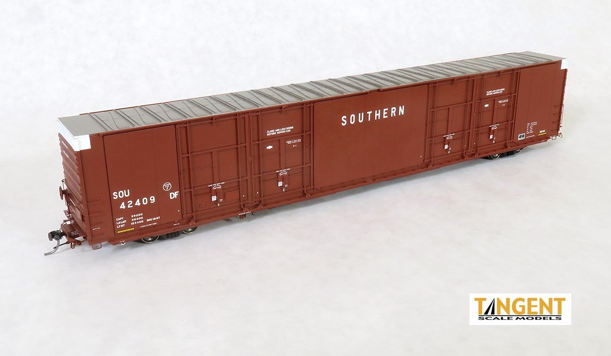 Tangent - SOU (NS) “BS-84 Claytor Repaint 1987+” Greenville 86′ Quad Plug Door Box Car, Road Number: 42410