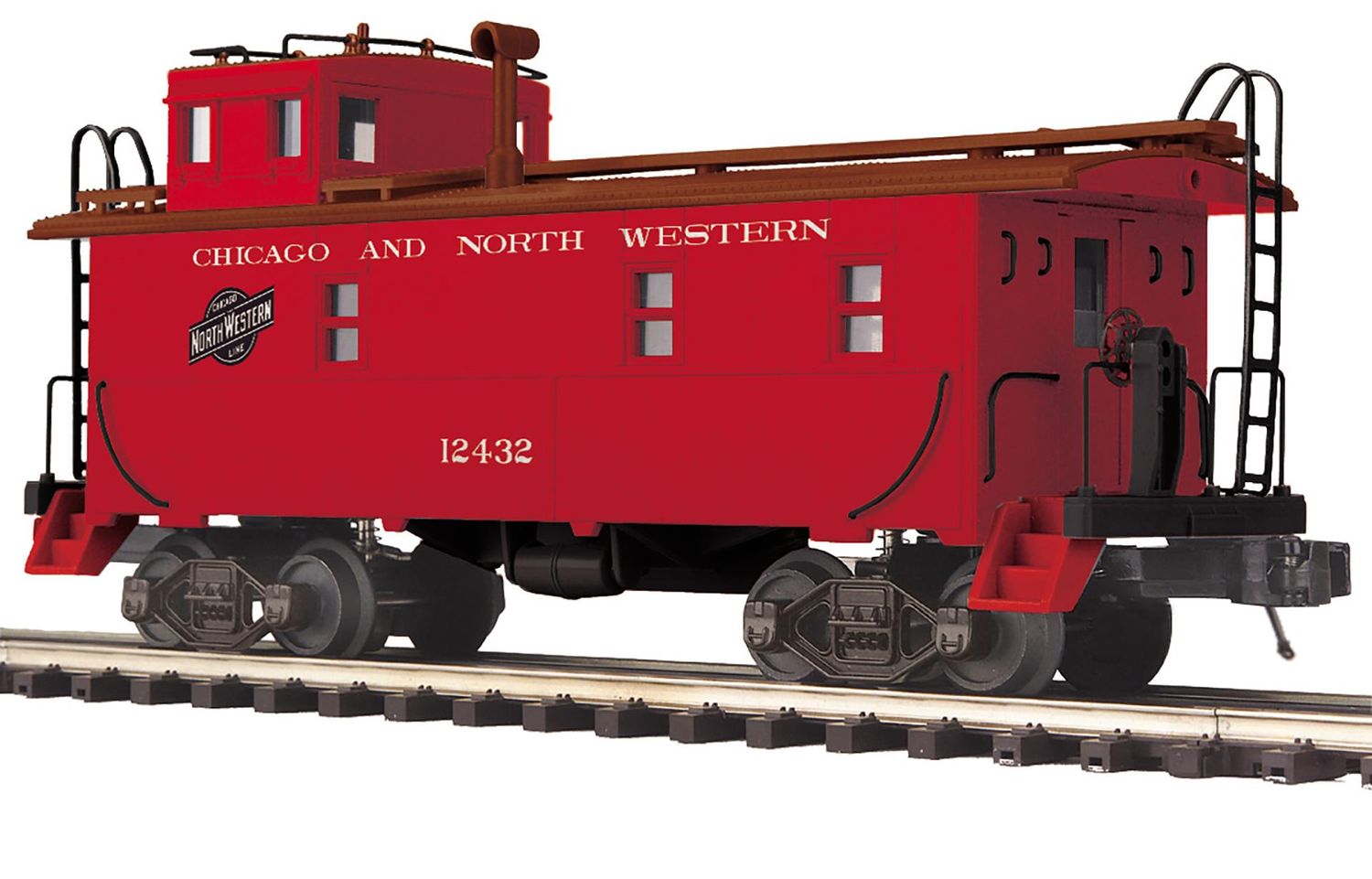 MTH 20-91871 O Scale Premier Chicago North Western Steel Caboose, Road Number: 12432