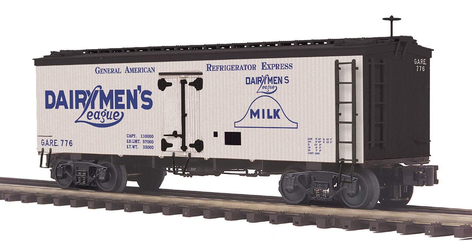 MTH Premier 20-94835 -  Dairymen's League Milk 36’ Woodsided Reefer Car, Road Number: 776