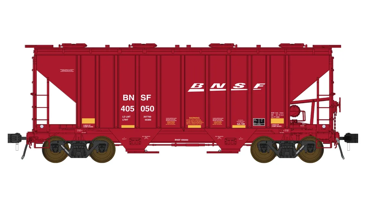 CLASS ONE MODEL WORKS FC01004 PS 3000CD Two-Bay Hopper Car - BNSF - Tuscan #405004