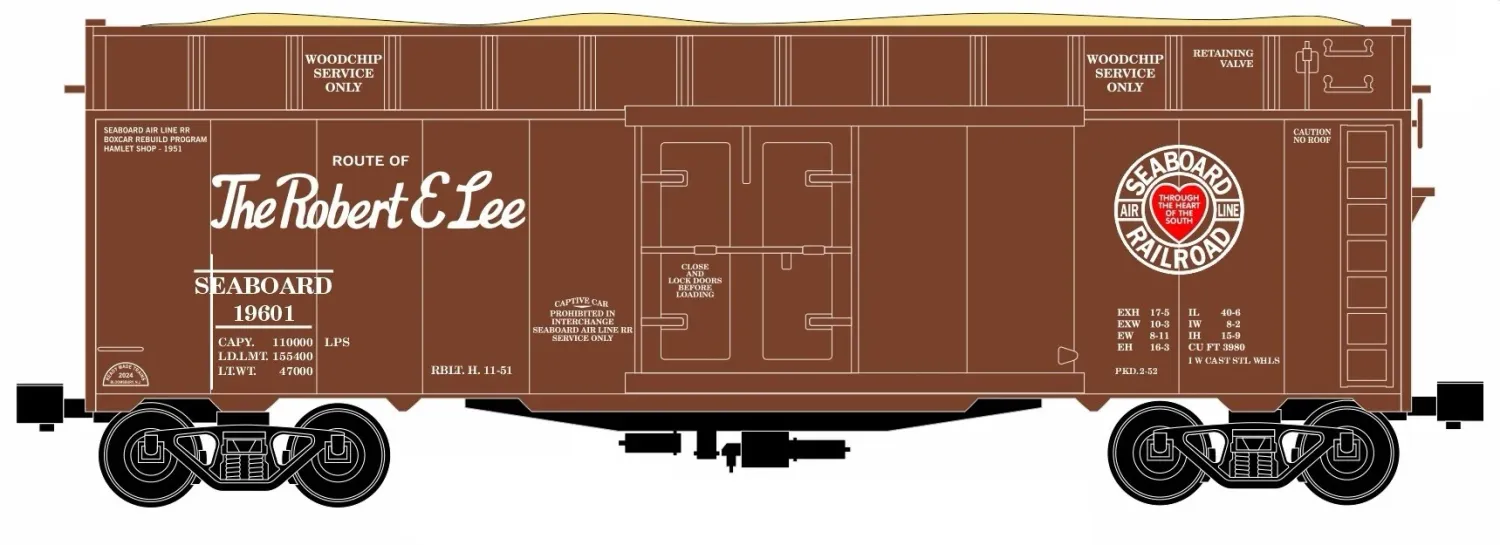 Ready Made Trains (RMT) 86482 O Scale Woodchip Car - Seaboard Air Line SAL