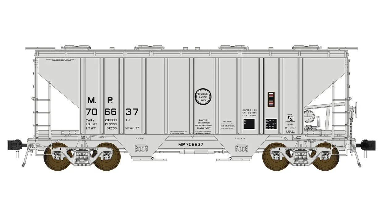Class one model works FC01012 PS 3000CD Two-Bay Hopper Car - Missouri Pacific #706610